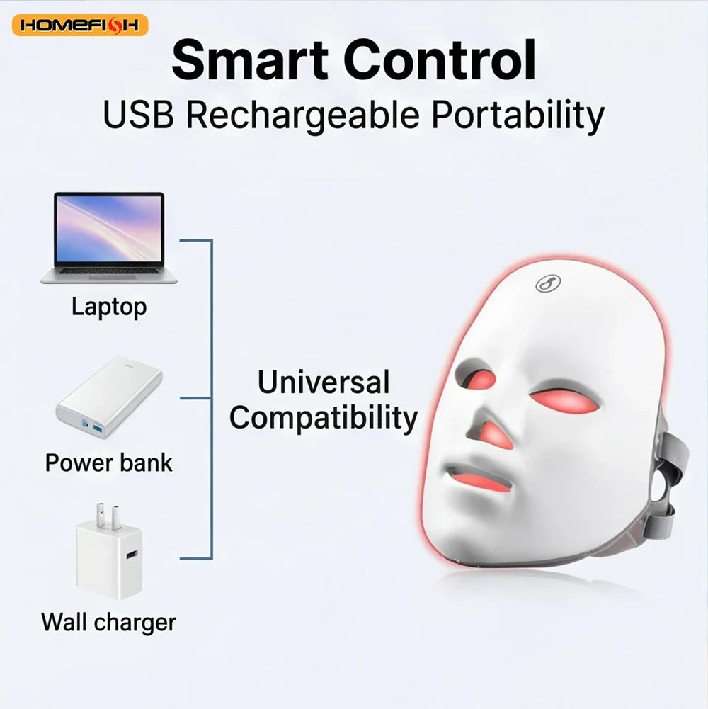 7 Color LED Photon Therapy Face Mask