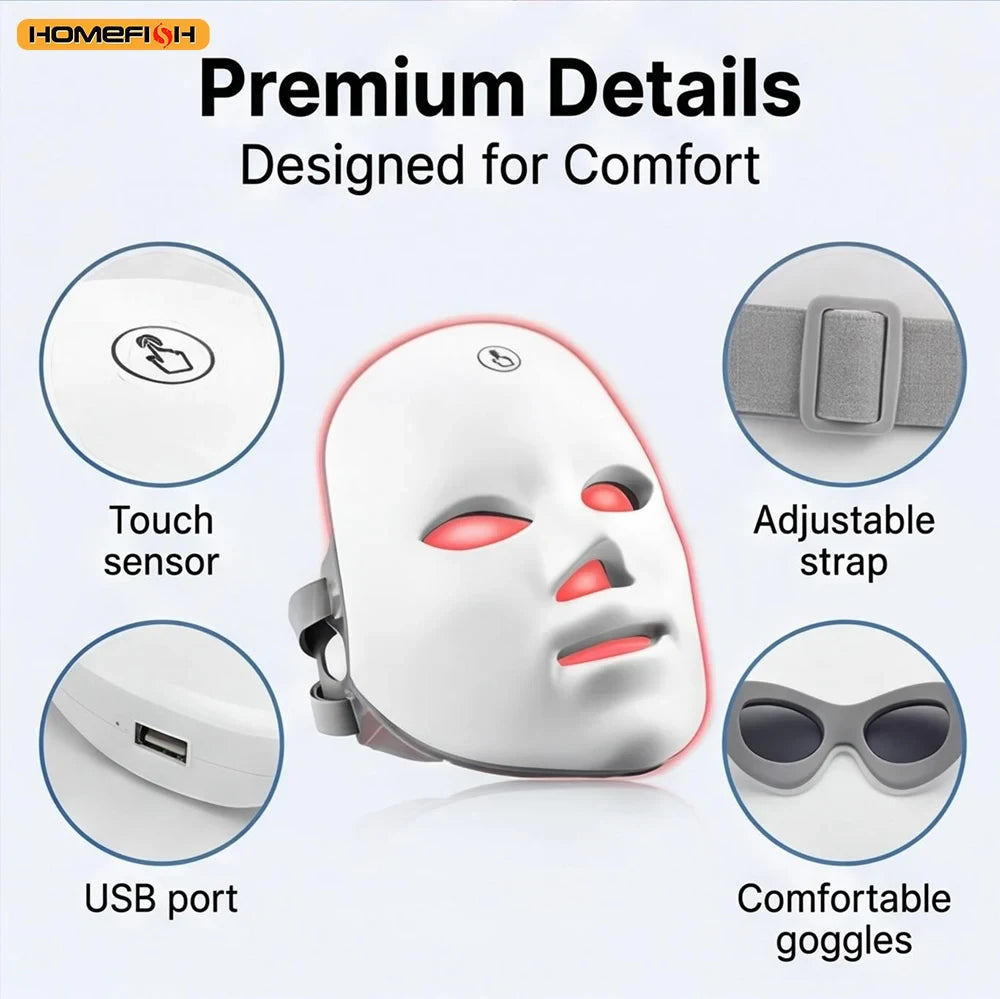 7 Color LED Photon Therapy Face Mask